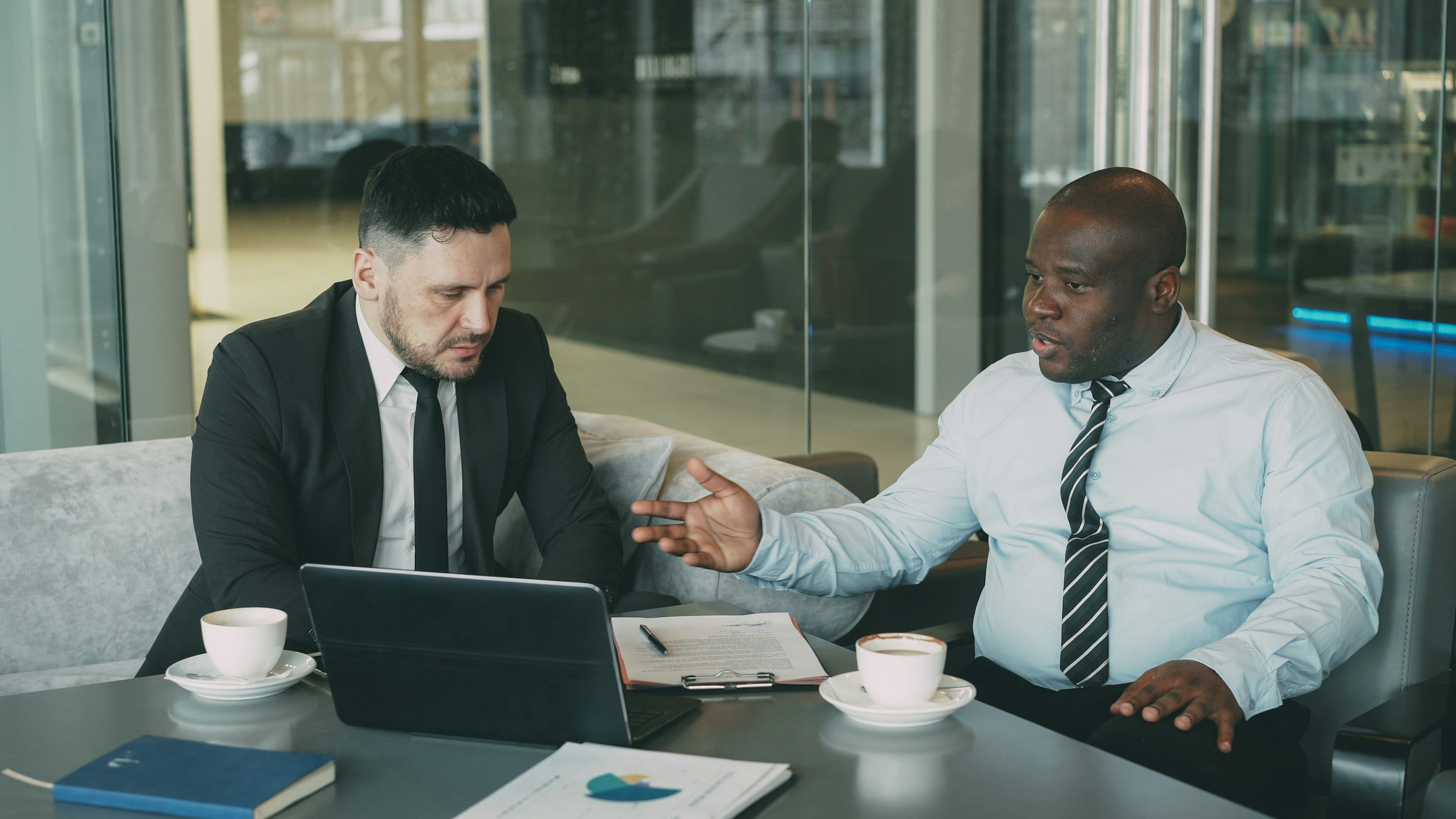 people in a business conversation
