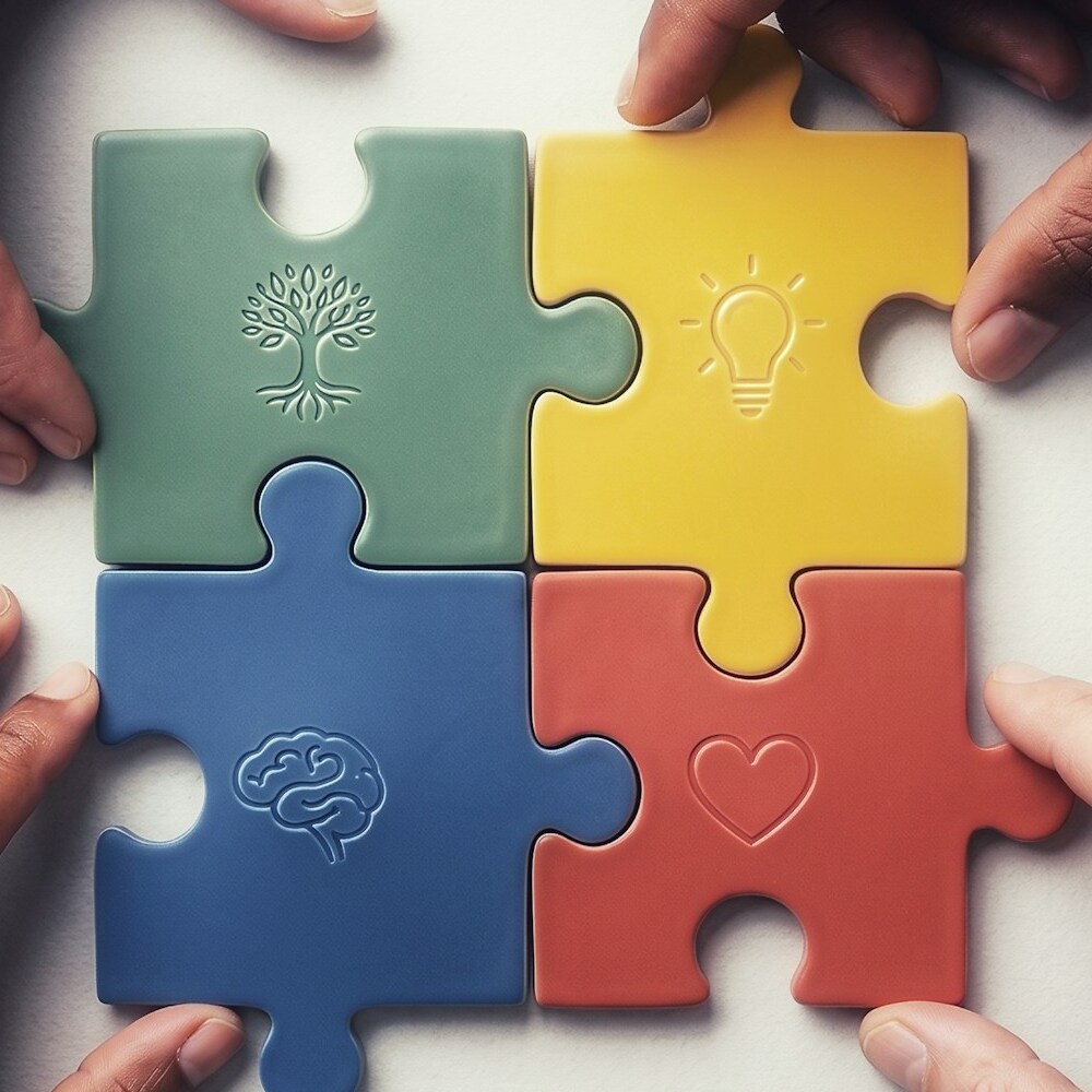 four puzzle pieces